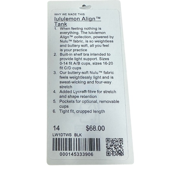 lululemon Align™ Tank Top
A/B Cup - Black - Picture 6 of 6